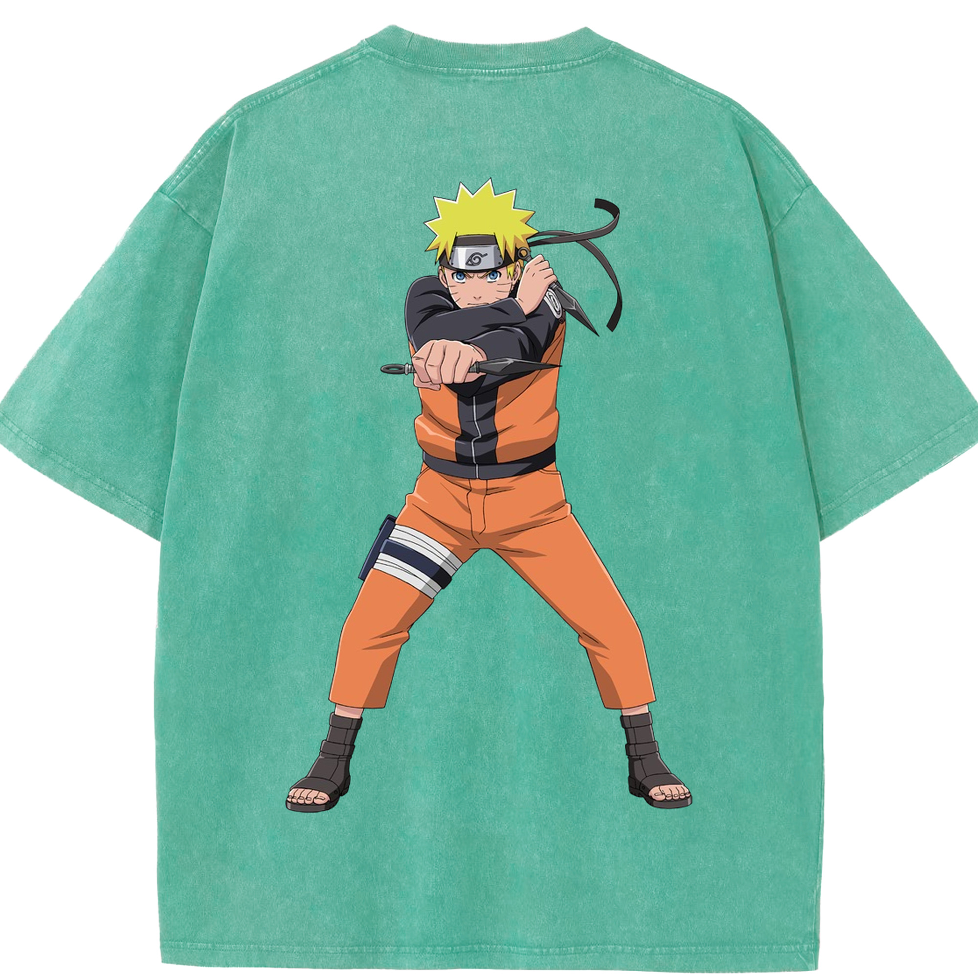 （画像用） NARUTO -ナルト- うずまき ナルト Uzumaki Naruto 綿100% ヴィンテージ風 半袖Tシャツ（背面プリント）